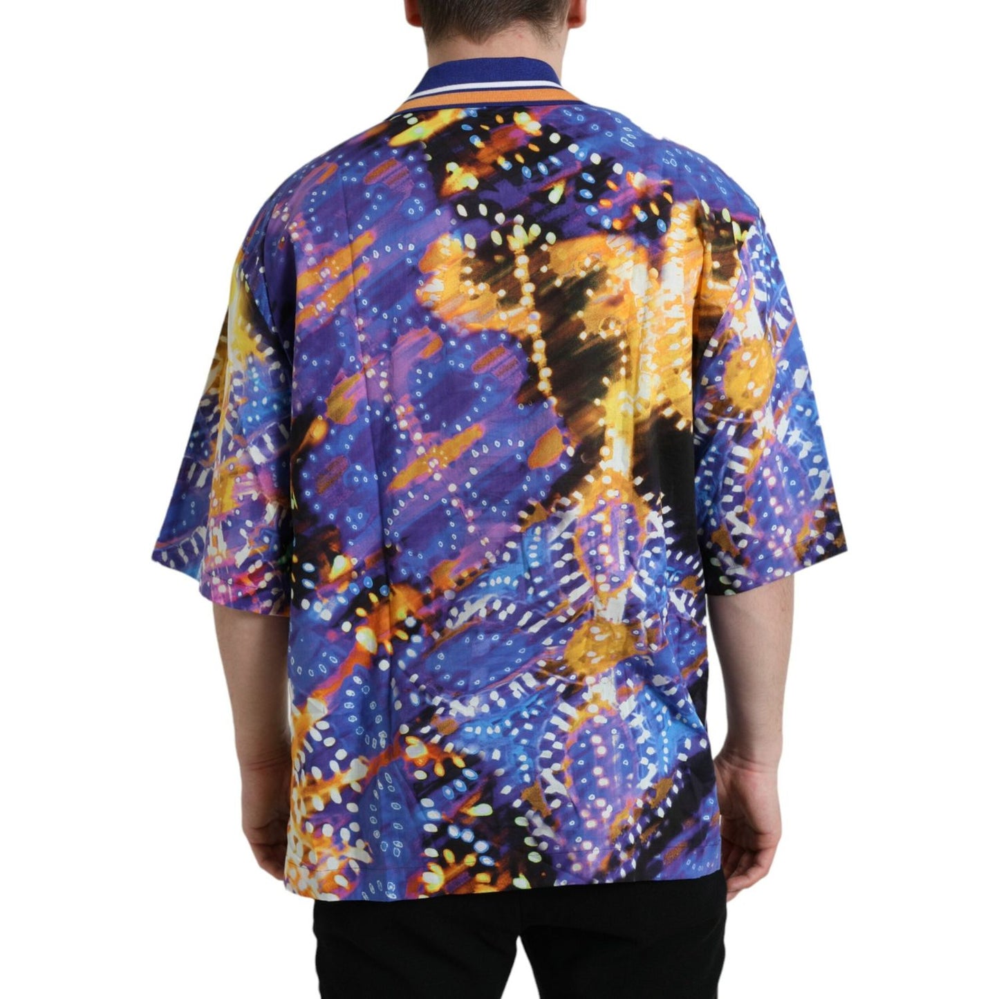 Dolce & Gabbana Multicolor Luminarie Print Cotton Casual Shirt Dolce & Gabbana