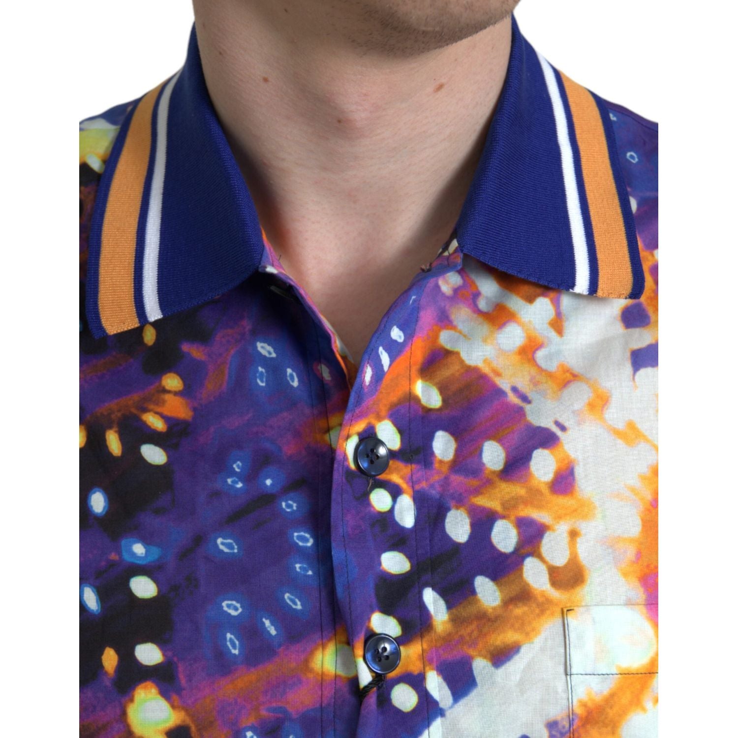 Dolce & Gabbana Multicolor Luminarie Print Cotton Casual Shirt