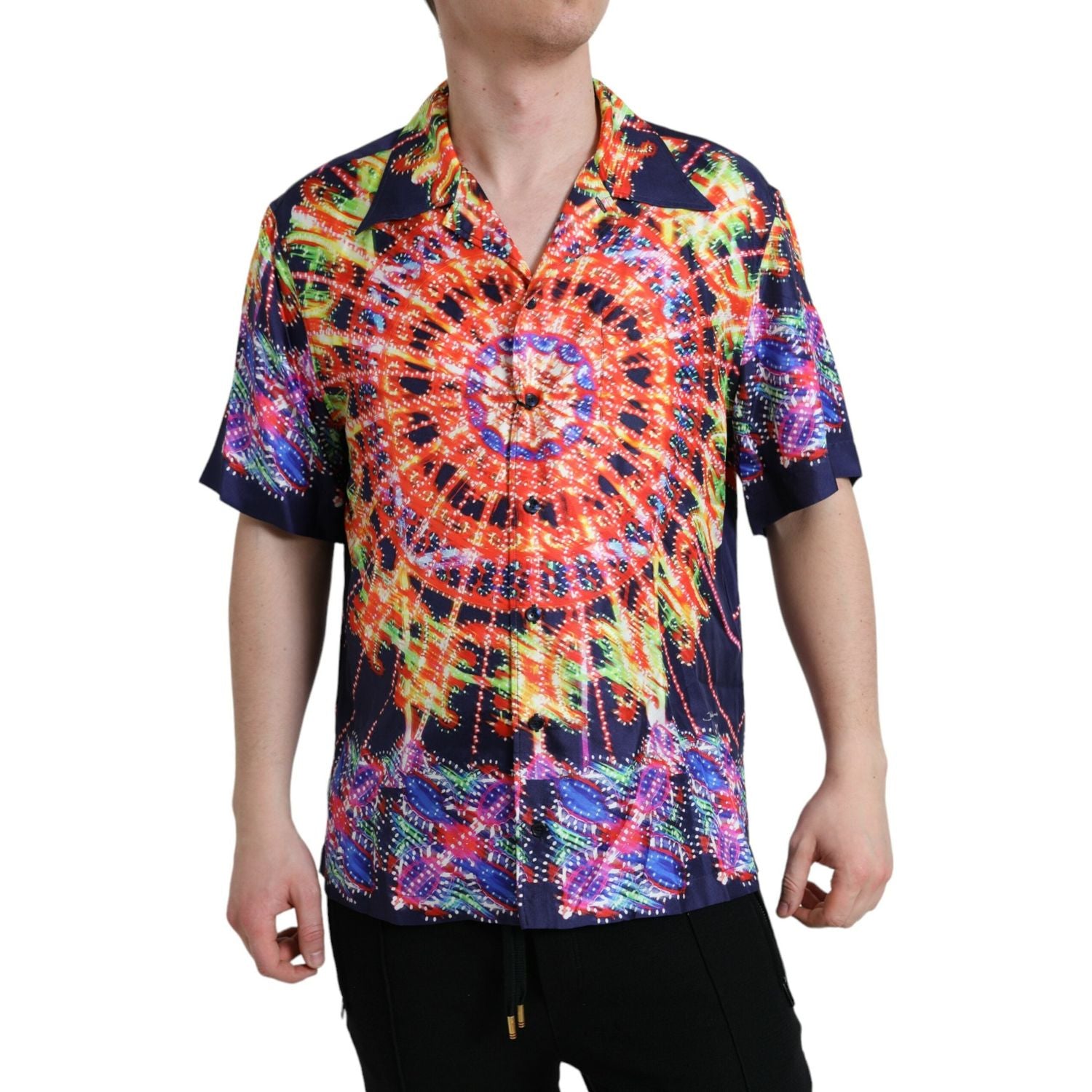 Dolce & Gabbana Multicolor Luminarie Silk Casual Shirt