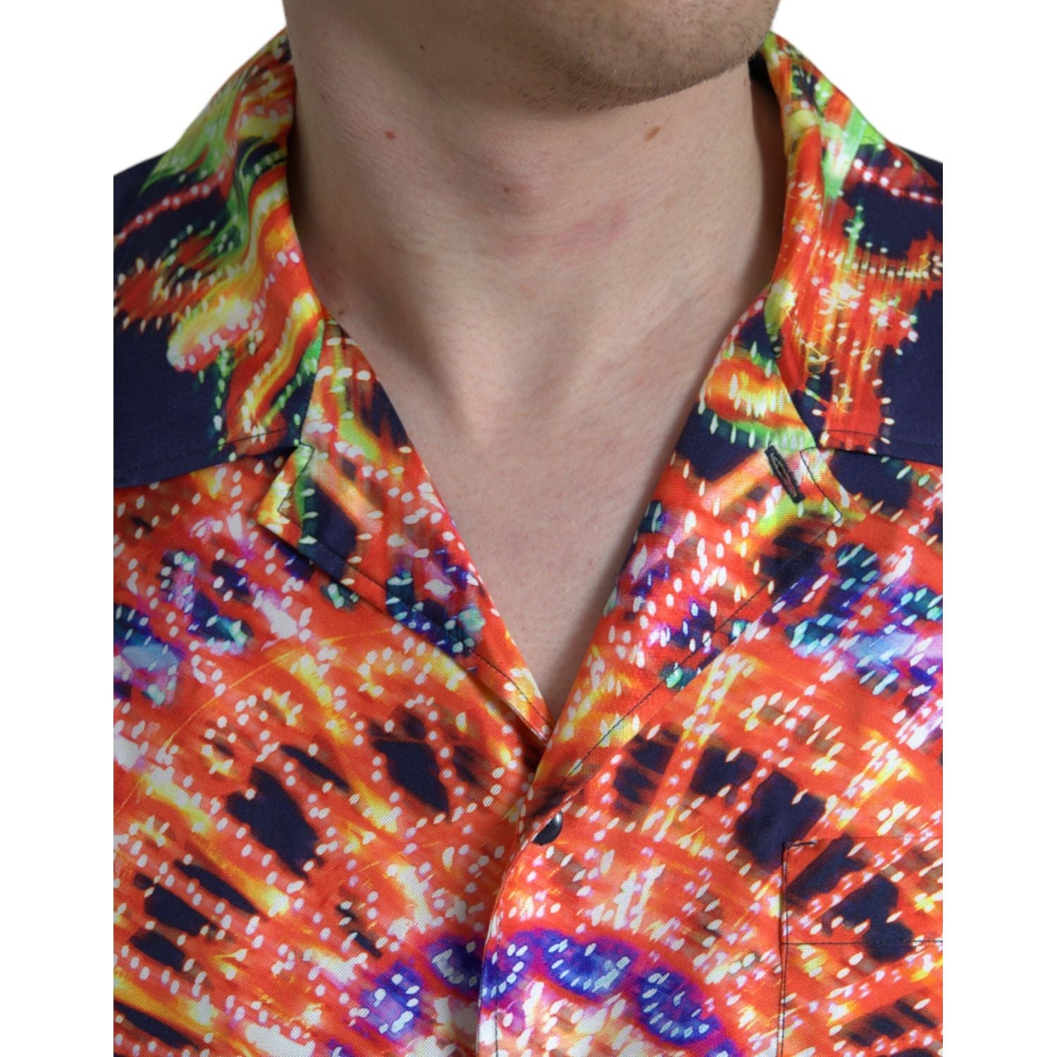 Dolce & Gabbana Multicolor Luminarie Silk Casual Shirt