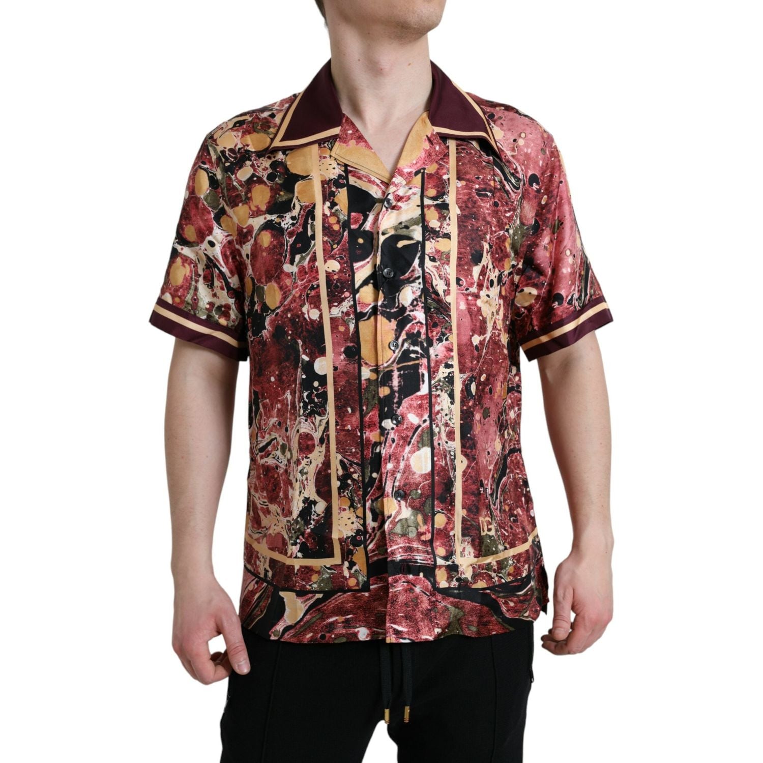 Dolce & Gabbana Multicolor Button Down Silk Shirt