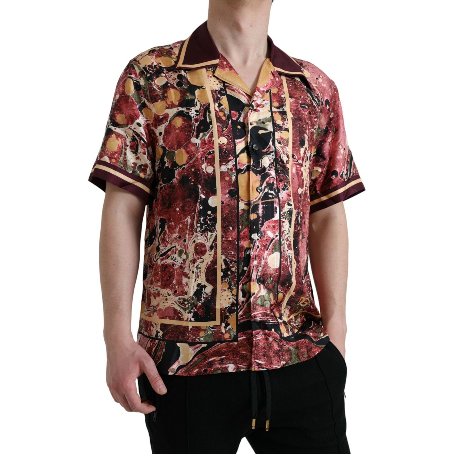 Dolce & Gabbana Multicolor Button Down Silk Shirt