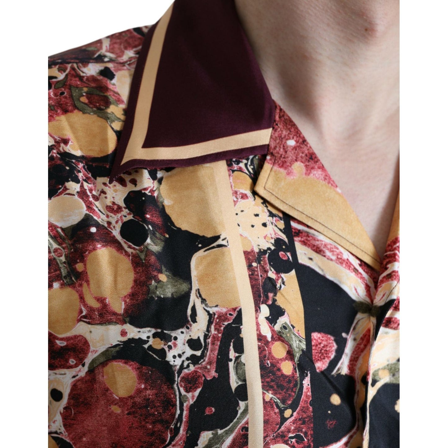 Dolce & Gabbana Multicolor Button Down Silk Shirt Dolce & Gabbana