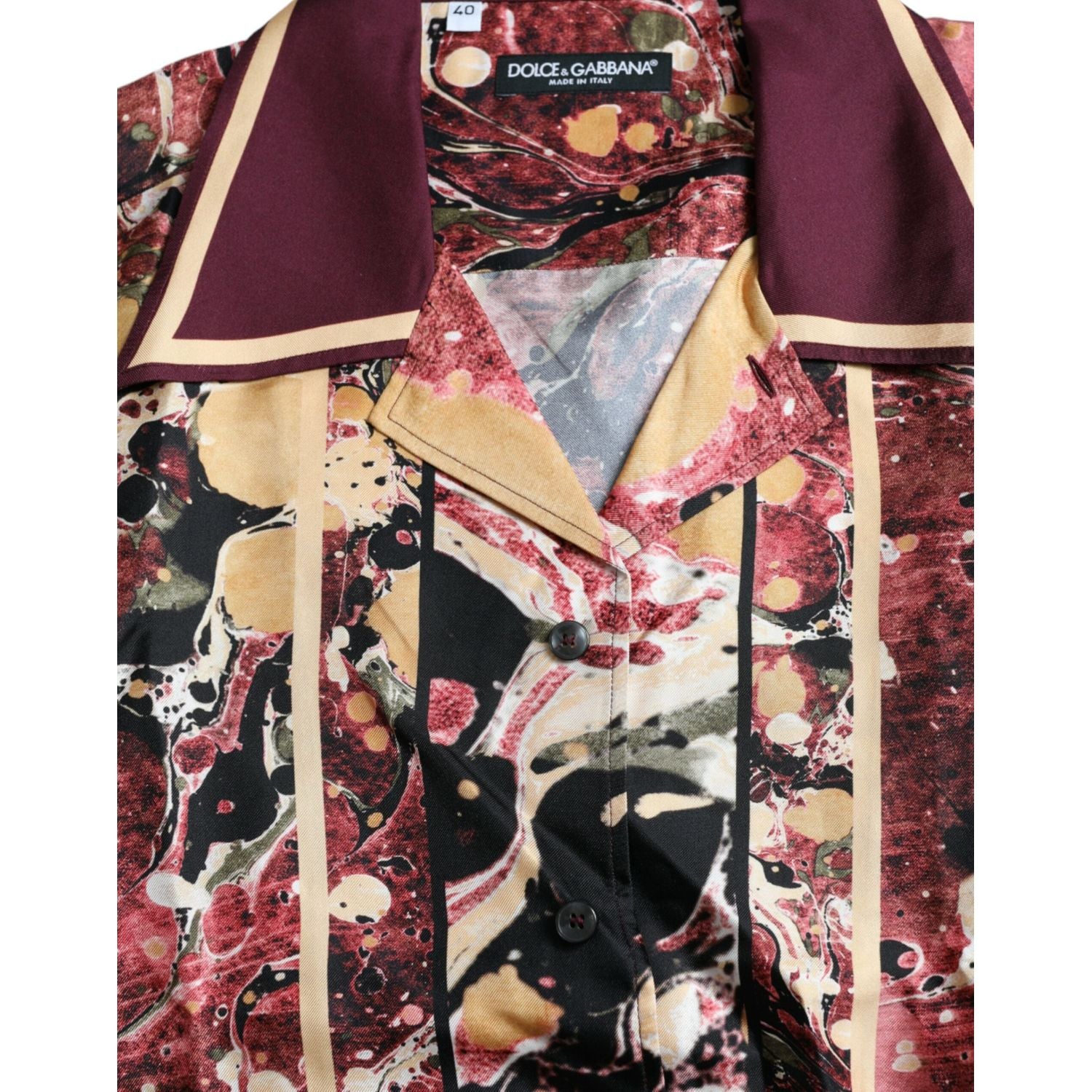 Dolce & Gabbana Multicolor Button Down Silk Shirt