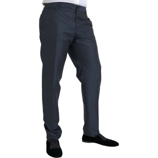 Dolce & Gabbana Blue Wool Men Skinny Dress Pants Dolce & Gabbana