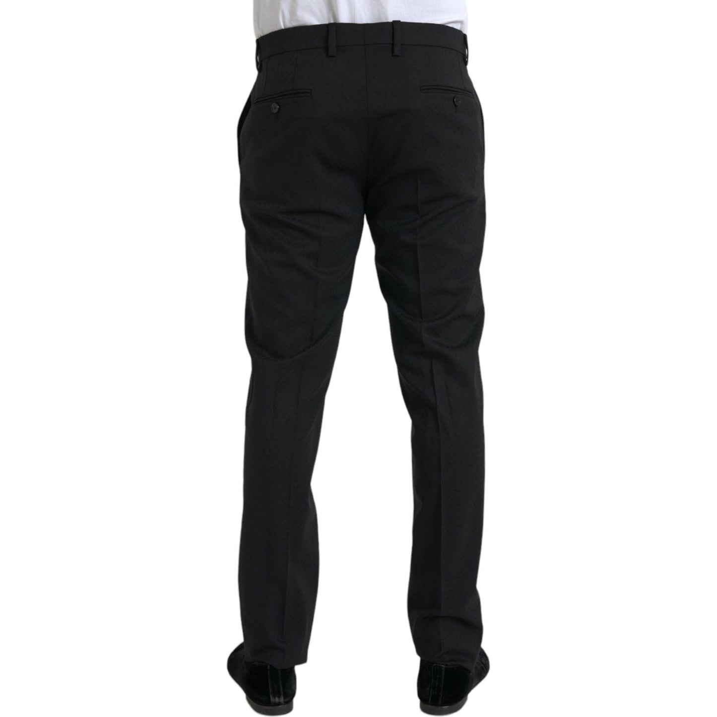 Dolce & Gabbana Black Wool Men Skinny Dress Pants Dolce & Gabbana