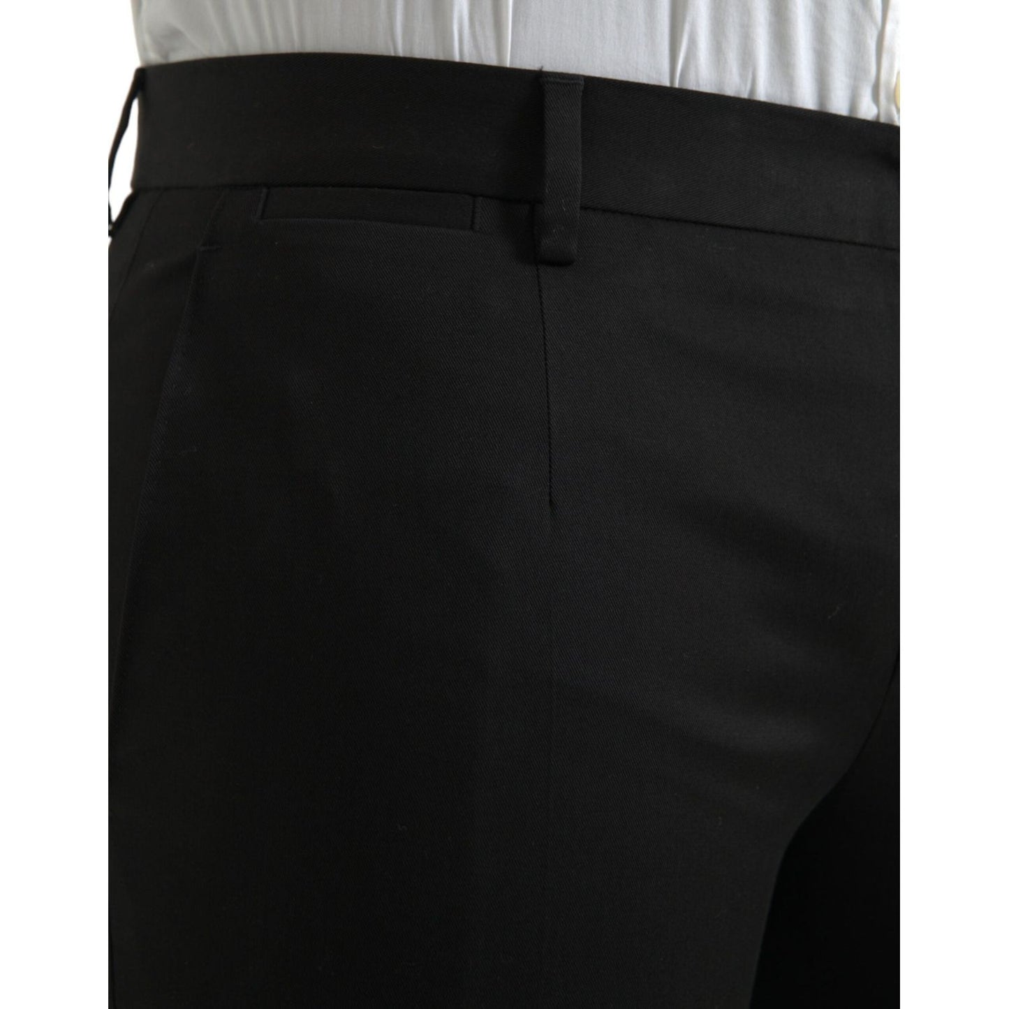 Dolce & Gabbana Black Cotton Stretch Skinny Dress Pants Dolce & Gabbana