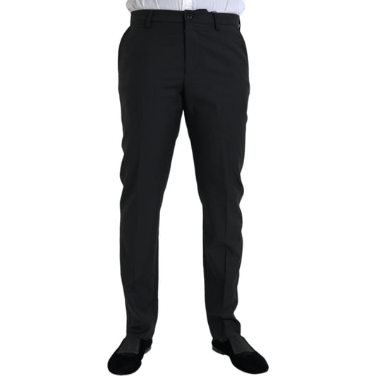 Dolce & Gabbana Black Wool Men Skinny Dress Pants Dolce & Gabbana