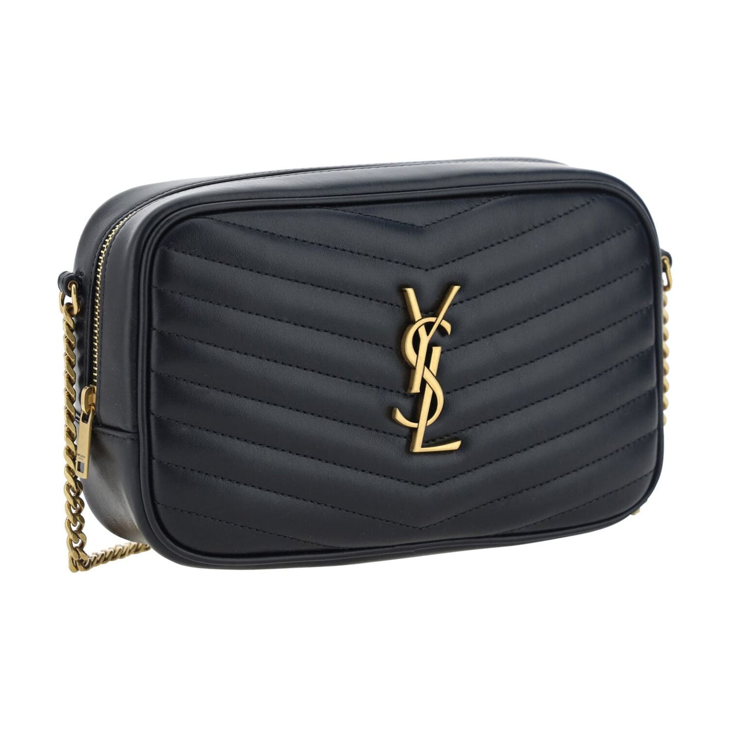 Saint Laurent Black Calf Leather Lou Small Shoulder Bag Saint Laurent