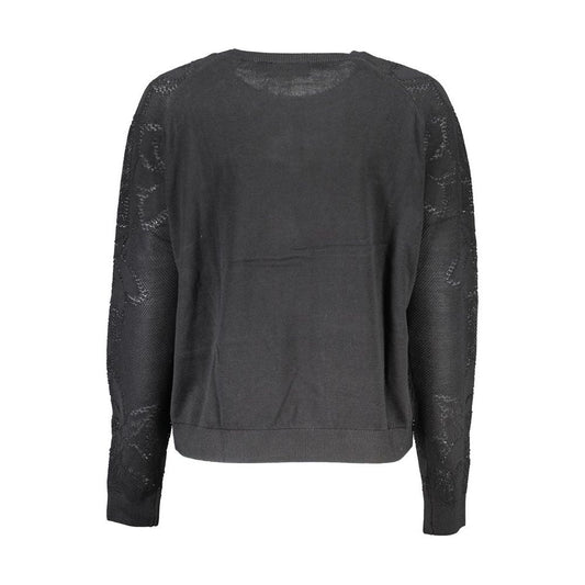 Desigual Black Cotton Sweater Desigual Dark Slate Gray