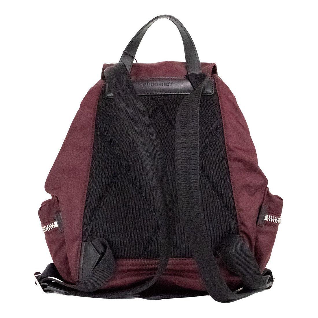 Burberry Medium Burgundy Econyl Nylon Rucksack Drawstring Backpack Bookbag Burberry