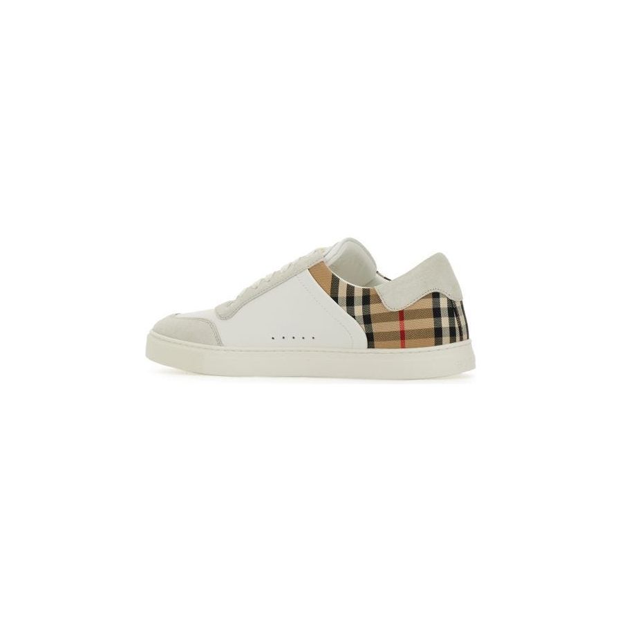 Burberry White Multicolor Calf Leather Sneakers Burberry