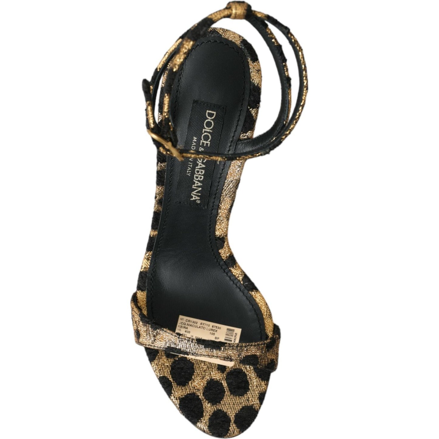 Dolce & Gabbana Gold Leopard Crystals Heels Sandals Shoes Dolce & Gabbana