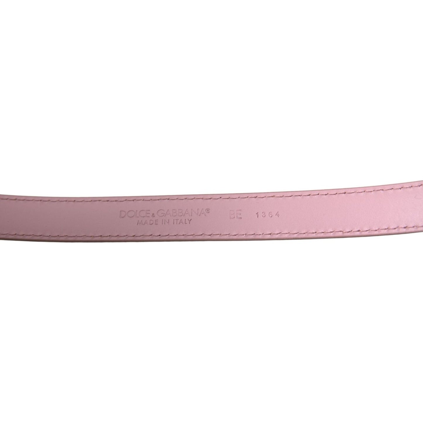 Dolce & Gabbana Pink Leather Gold Square Metal Buckle Belt Dolce & Gabbana