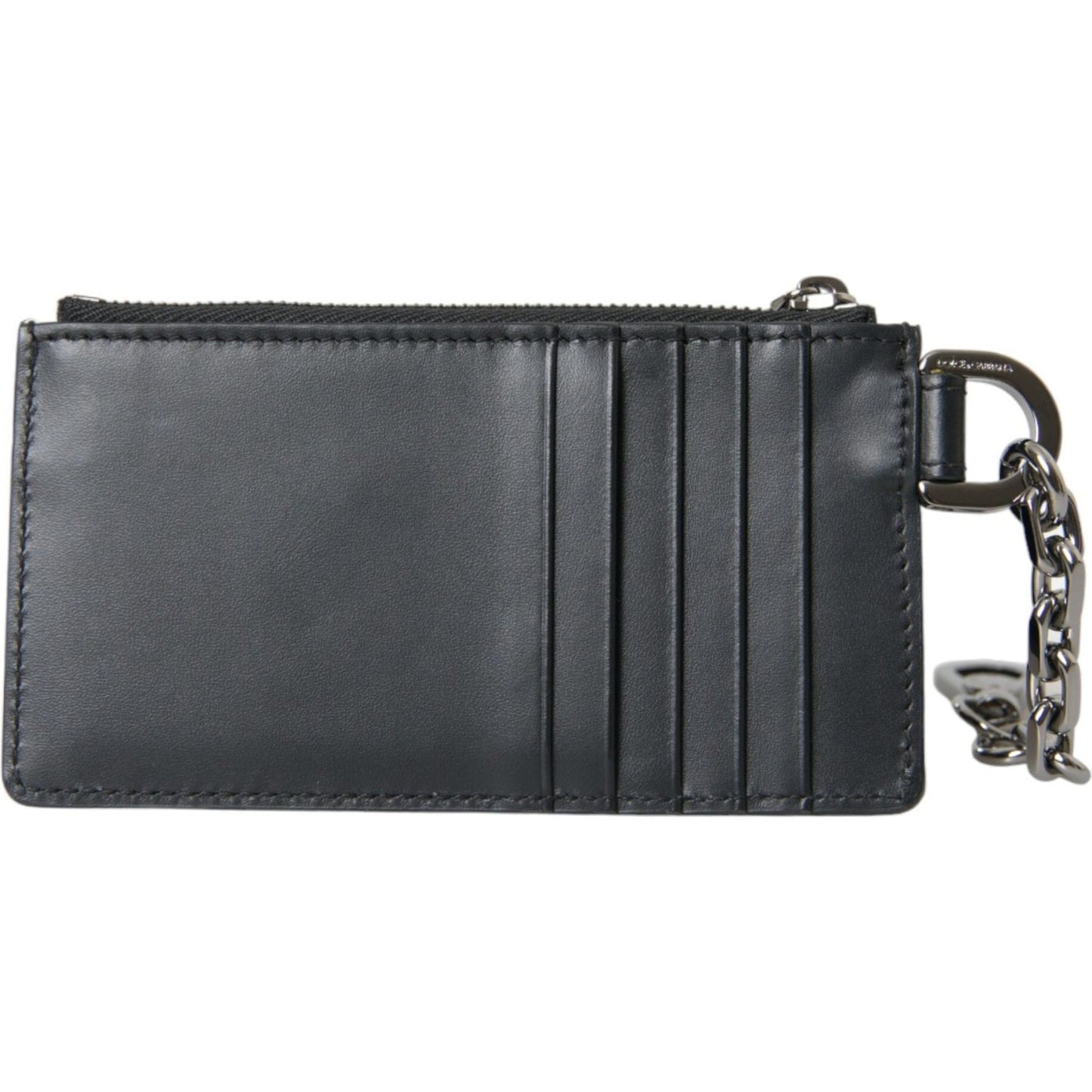 Dolce & Gabbana Black Calfskin Leather DG Logo Card Holder Wallet Men Dolce & Gabbana