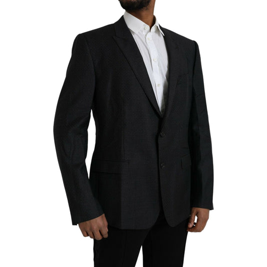 Dolce & Gabbana Black Wool MARTINI Single Breasted Coat Blazer Dolce & Gabbana