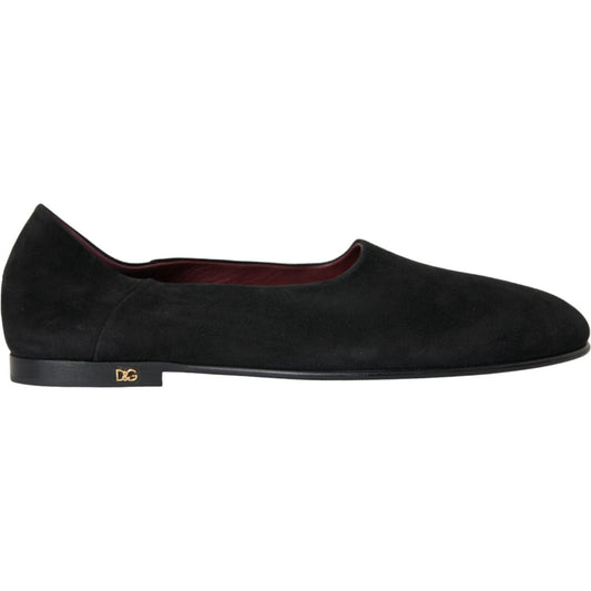 Dolce & Gabbana Black Suede Loafers Formal Dress Slip On Shoes Dolce & Gabbana