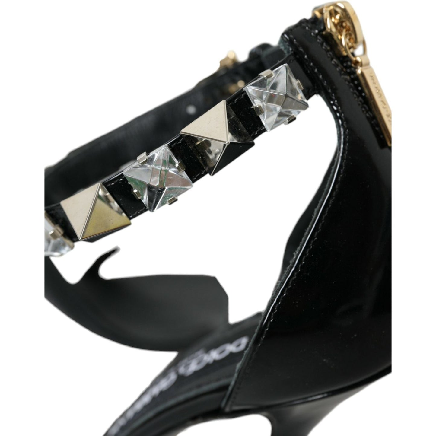 Dolce & Gabbana Black Crystals Sandals Ankle Strap Shoes Dolce & Gabbana