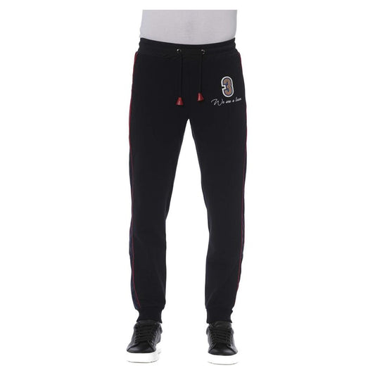 Trussardi Black Cotton Men Sport Pant Trussardi