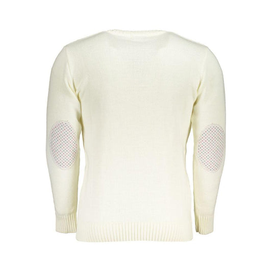 U.S. Grand Polo White Fabric Sweater U.S. Grand Polo