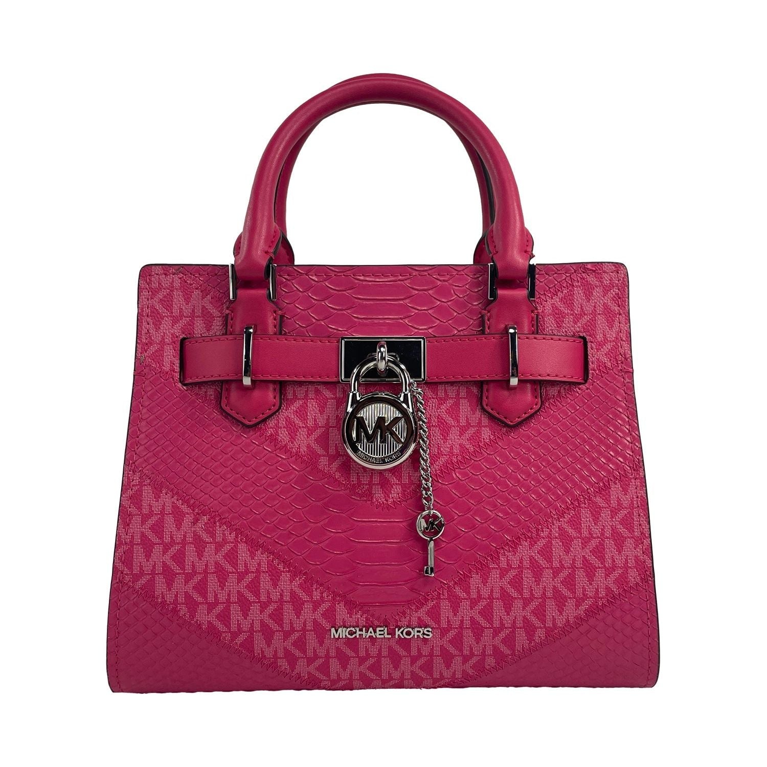 Michael Kors Hamilton Small Electric Pink Satchel Crossbody Bag