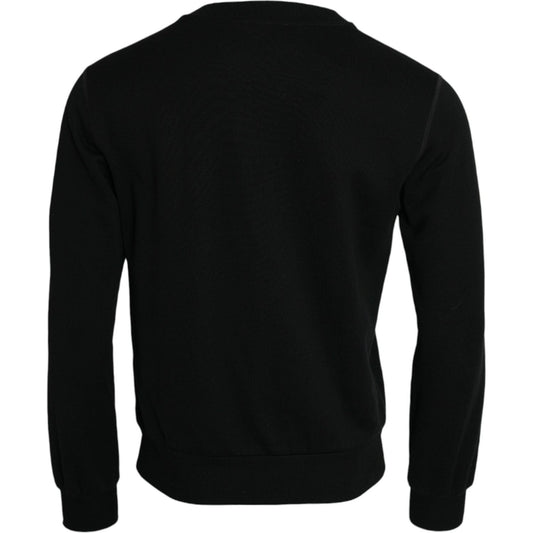 Dolce & Gabbana Black Cotton Long Sleeves Sweatshirt Sweater Dolce & Gabbana