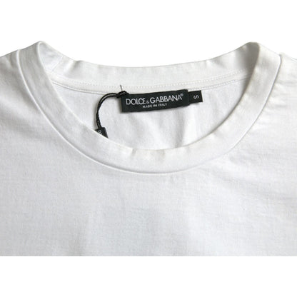 Dolce & Gabbana White Amor Heart Cotton Crewneck Short Sleeve T-shirt Dolce & Gabbana