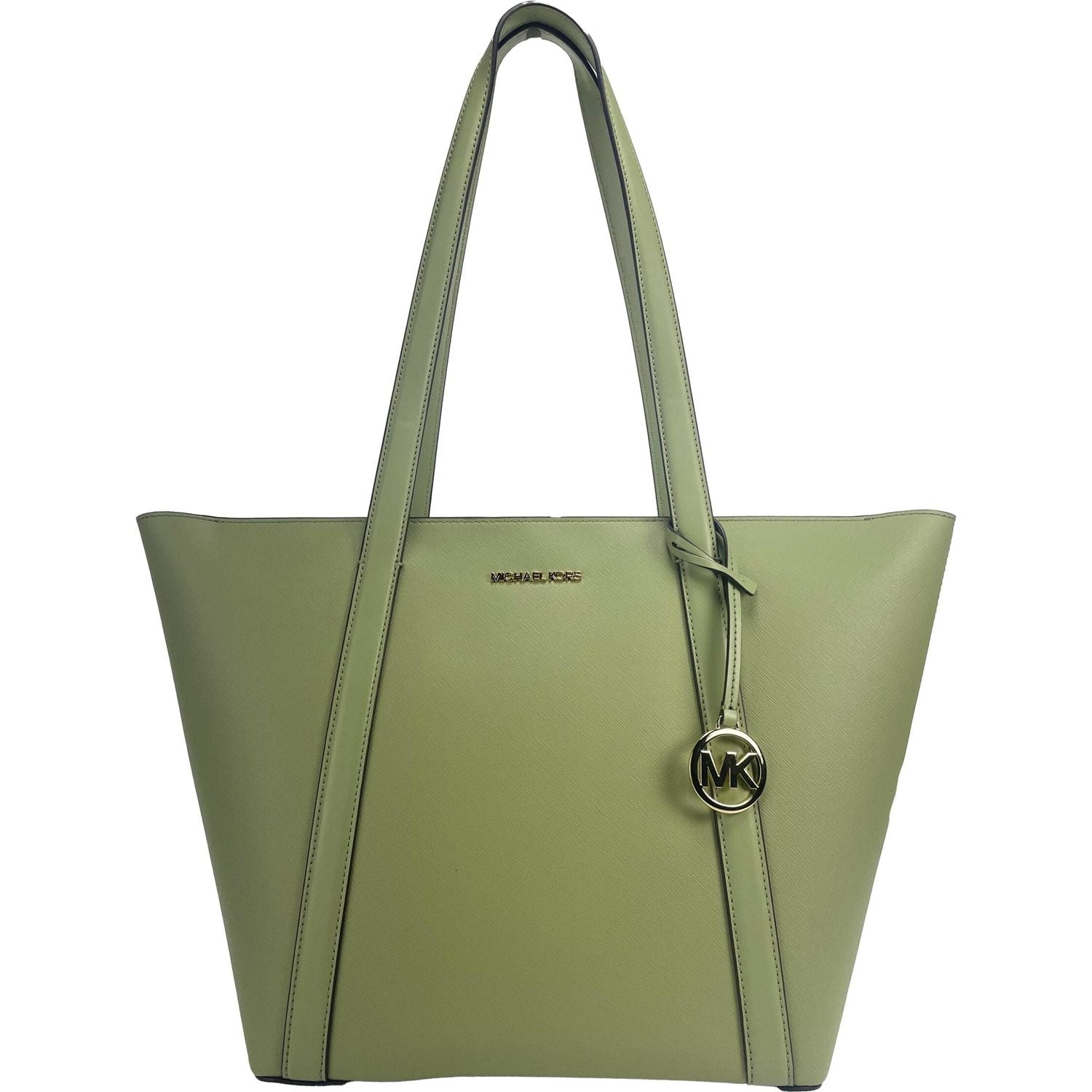 Michael Kors Large Pratt Shoulder Zip Tote Bag Light Sage