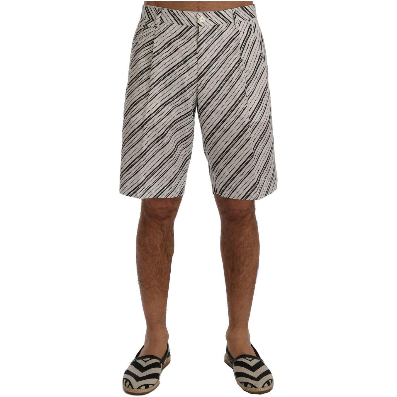 Dolce & Gabbana Elegant Striped Cotton-Linen Shorts