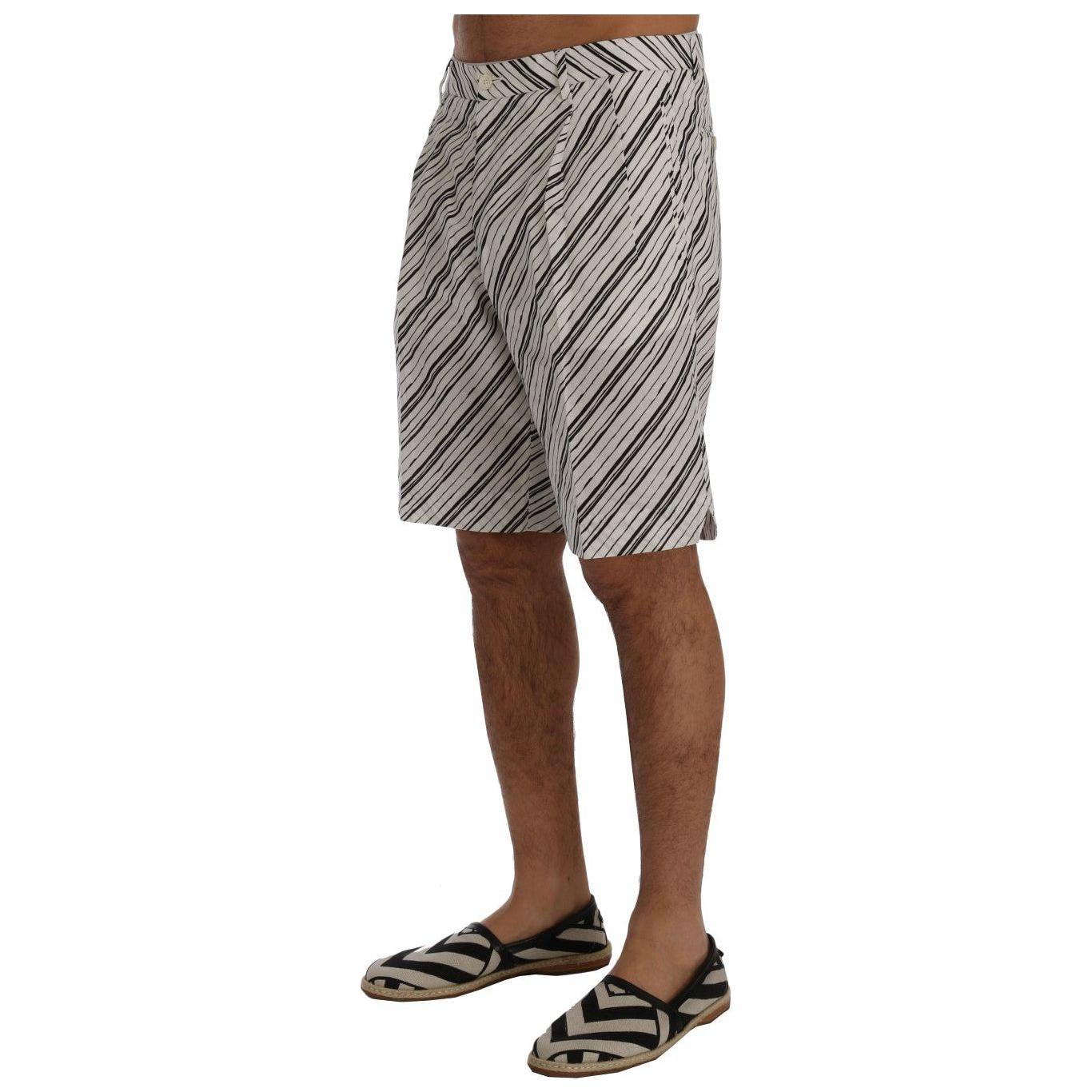 Dolce & Gabbana Elegant Striped Cotton-Linen Shorts