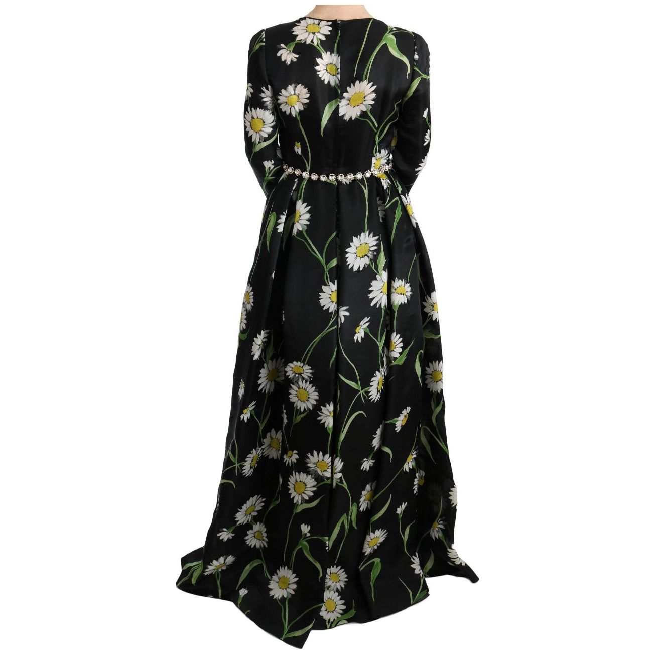 Dolce & Gabbana Elegant Sunflower Maxi Gown with Crystals Dolce & Gabbana