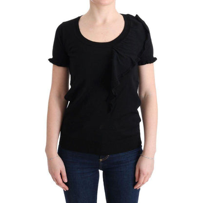 MARGHI LO' Elegant Black Lana Wool Top MARGHI LO'