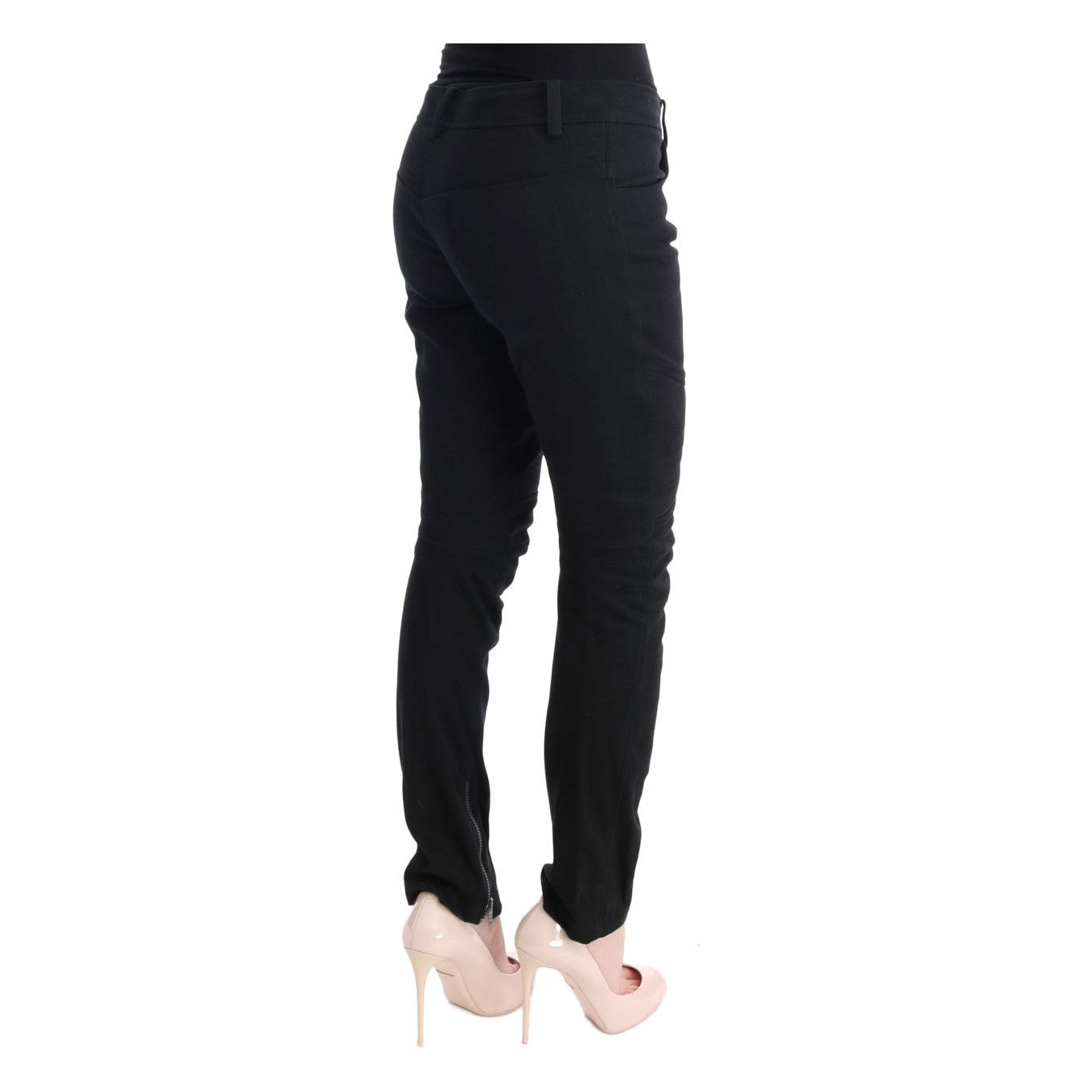 Ermanno Scervino Chic Black Slim Fit Trousers Jeans & Pants Ermanno Scervino