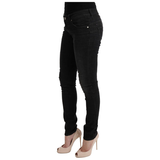 Acht Chic Slim Fit Black Cotton Jeans Jeans & Pants Acht