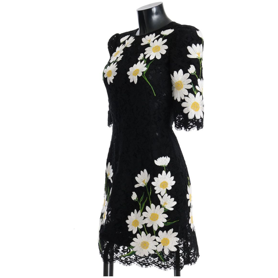 Dolce & Gabbana Black Floral Lace Chamomile Embroidered Dress Dolce & Gabbana