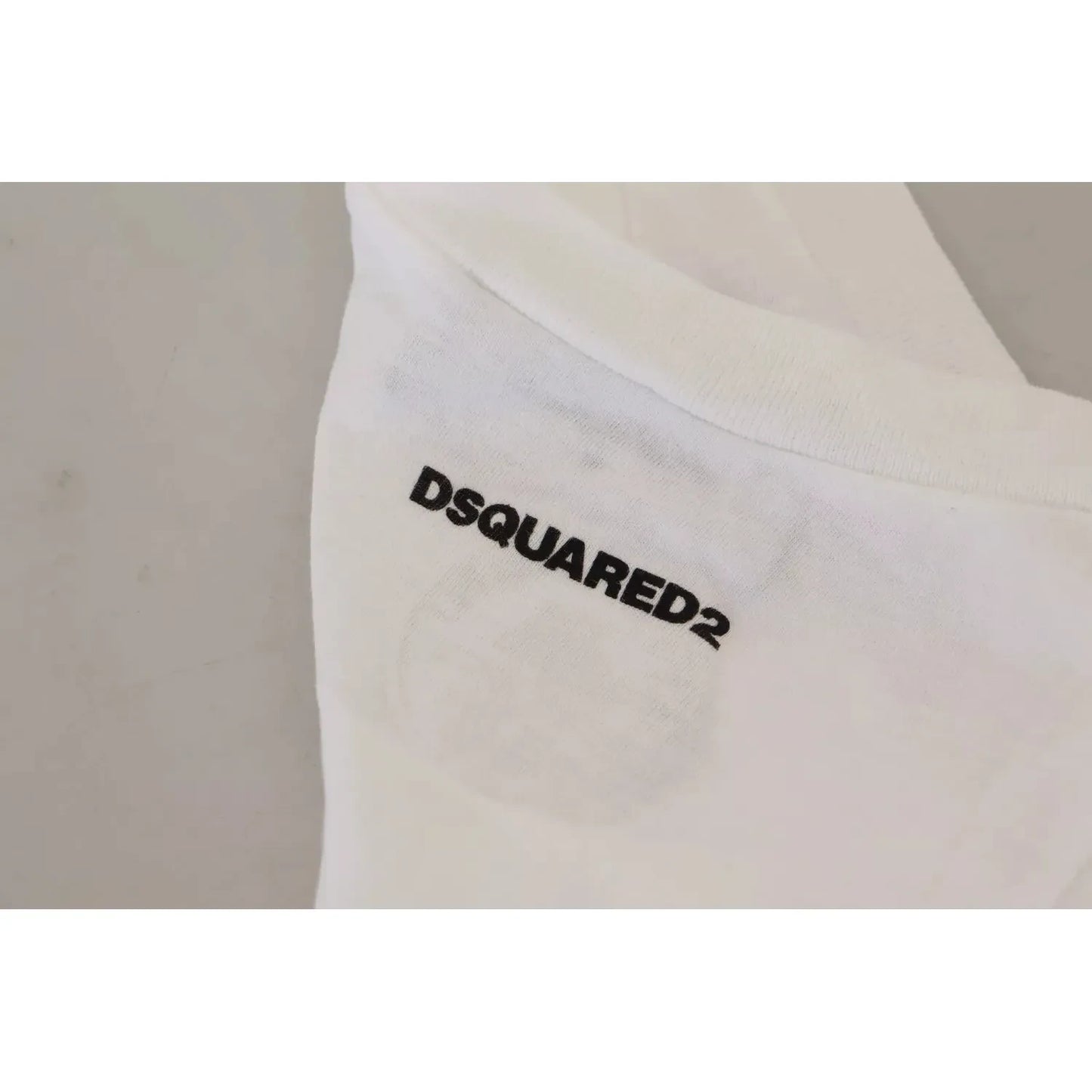 Dsquared² White Cotton Linen Sleeveless Tank T-shirt Dsquared²