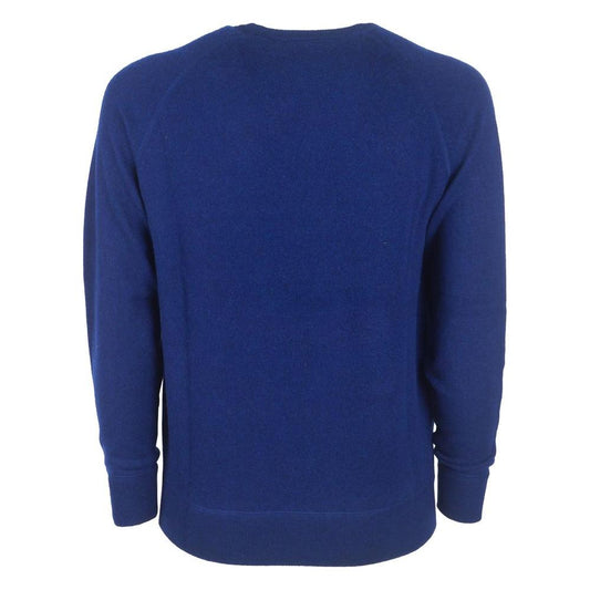 Emilio Romanelli Blue Cashmere Men Sweater Emilio Romanelli