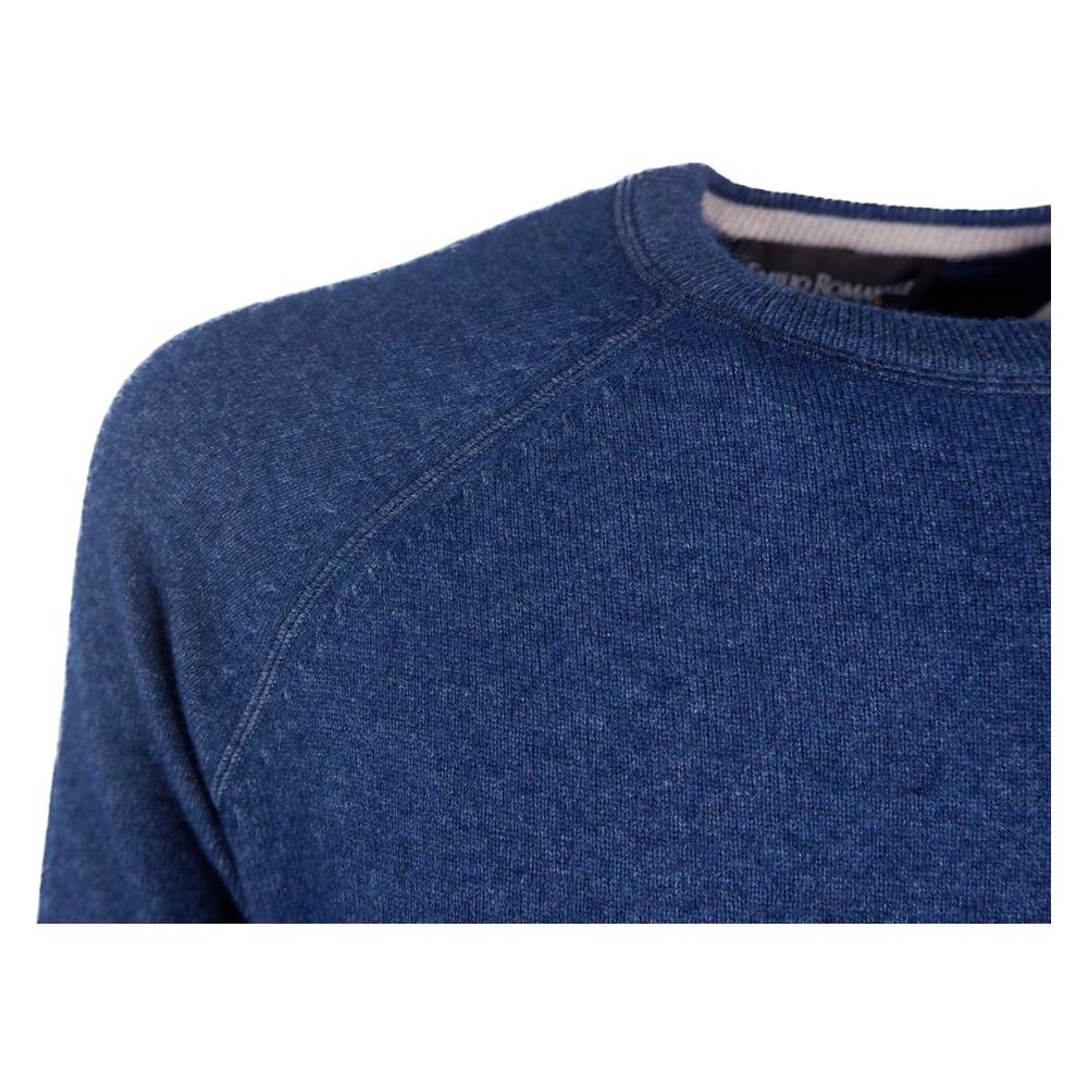 Emilio Romanelli Blue Cashmere Men Sweater Emilio Romanelli