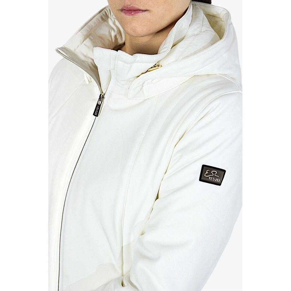 Yes Zee Elegant White Softshell Down Jacket Yes Zee