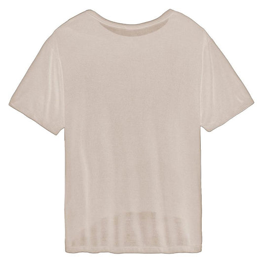 Hinnominate Beige Modal Women Oversized T-Shirt Hinnominate