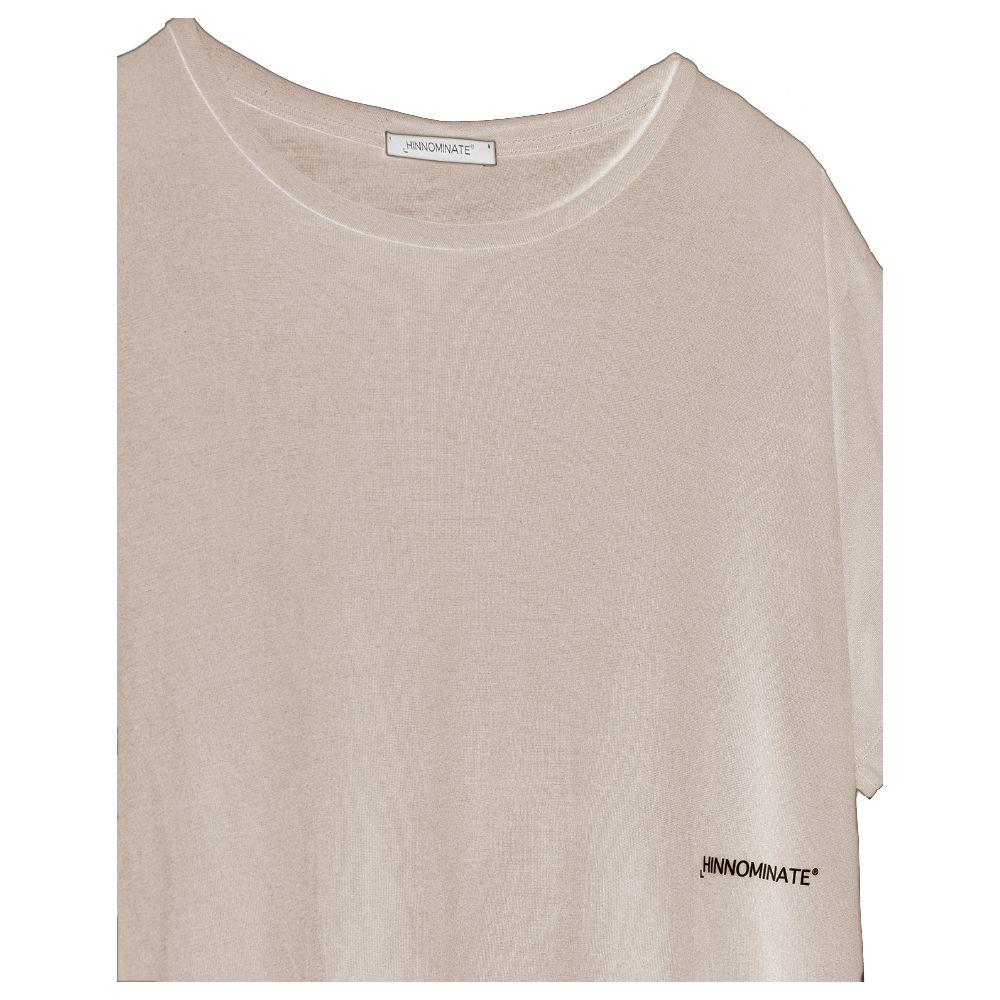 Hinnominate Beige Modal Women Oversized T-Shirt Hinnominate