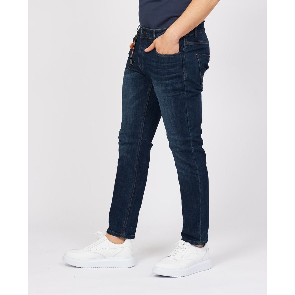 Yes Zee Sleek Blue Cotton Stretch Jeans Yes Zee