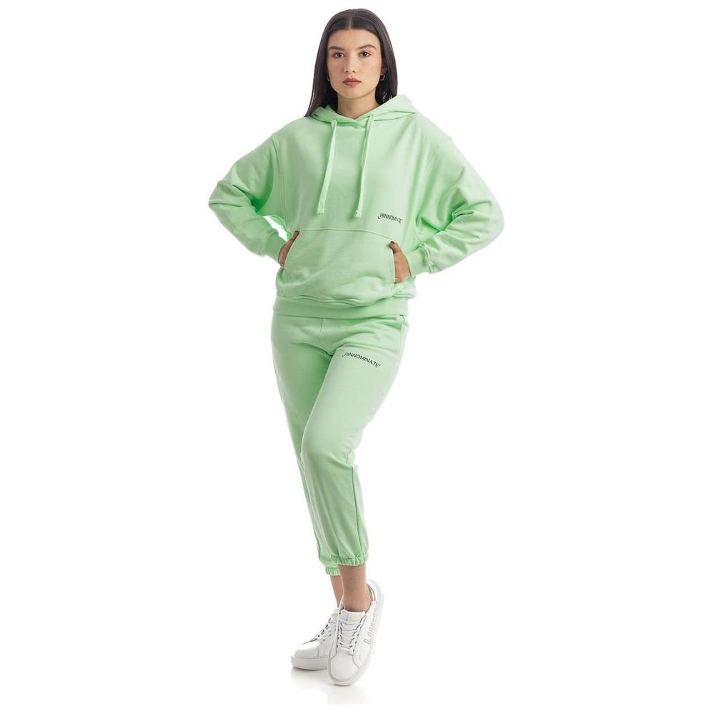 Hinnominate Chic Green Cotton Hooded Sweatshirt Hinnominate