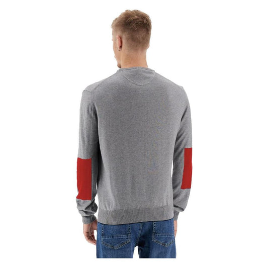 La Martina Gray Cotton Men Sweater La Martina