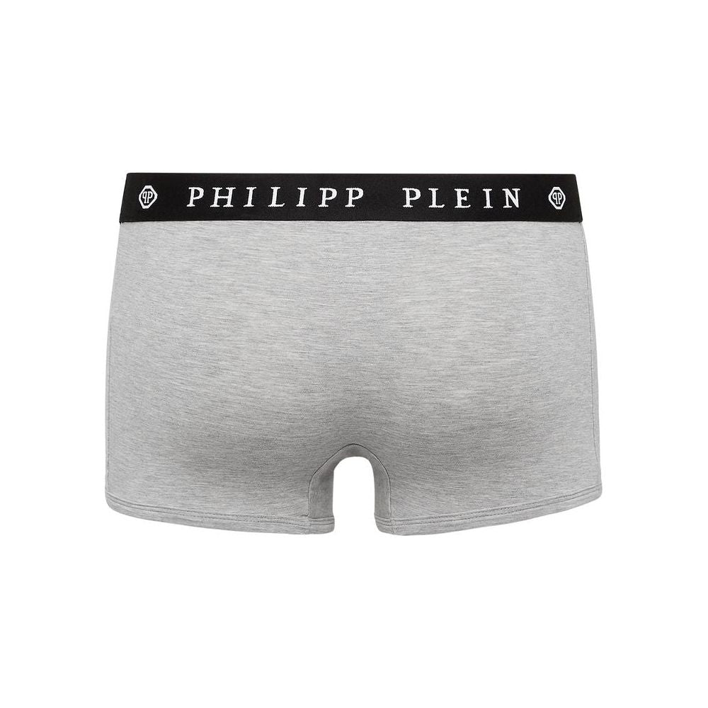 Philipp Plein Sleek Gray Boxer Duo Philipp Plein