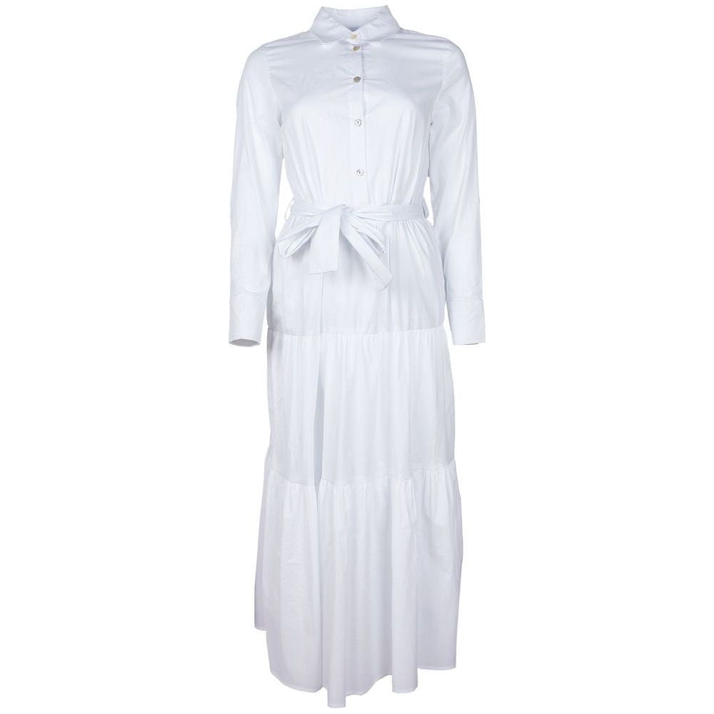 Alpha Studio White Cotton Dress Alpha Studio