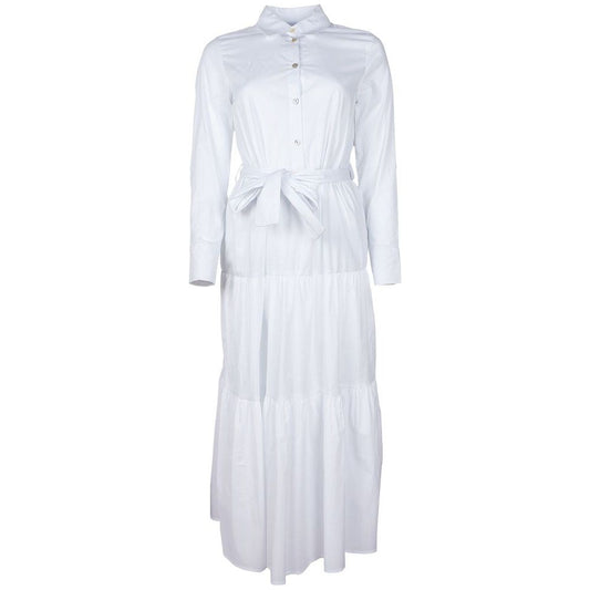 Alpha Studio White Cotton Dress Alpha Studio