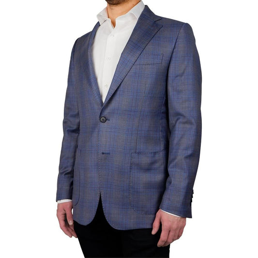 Made in Italy Blue Wool Vergine Blazer Made in Italy