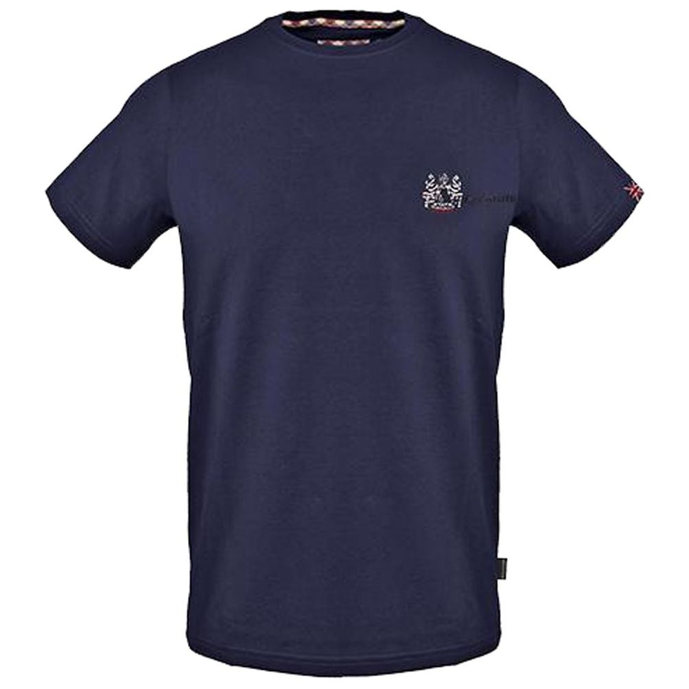 Aquascutum Blue Cotton Men T-Shirt Aquascutum