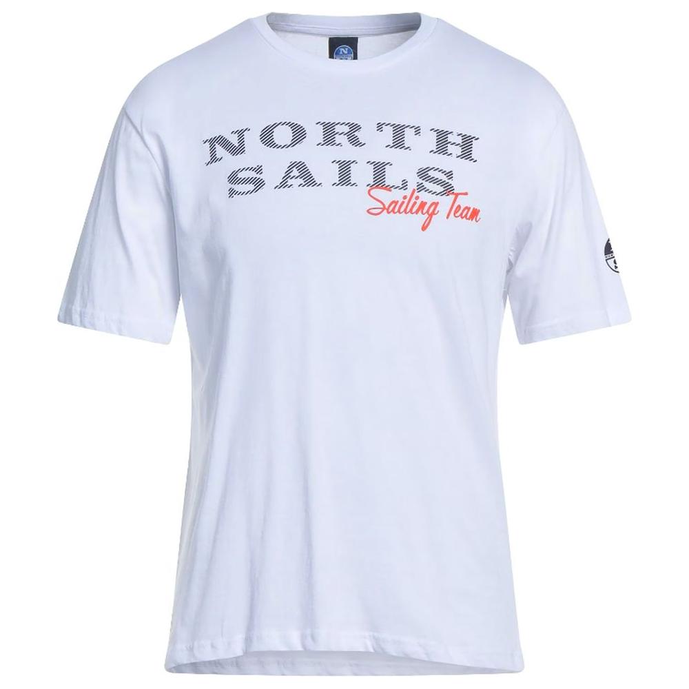 North Sails Pristine White Rubber Logo Tee